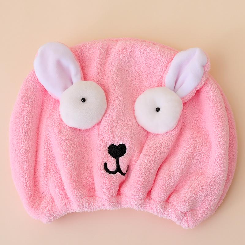 Customized Cute Cartoon Girl Hair Drying Cap - Coral Fleece Absorbent Towel Wrap