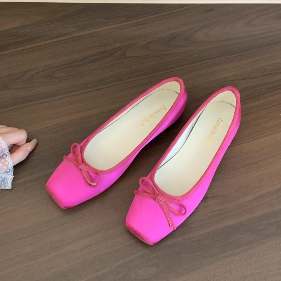 Jonmei for San Nei heightening satin early spring single shoes women's new French ballet gentle fairy single shoes