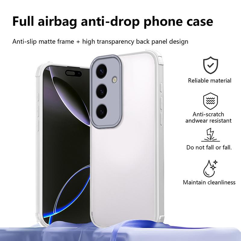 S24 Plus New Style Anti-slip Bumper Armor Phone Case For For Samsung Galaxy S25 Plus S24 Ultra Transparent Back Cover S25 FE