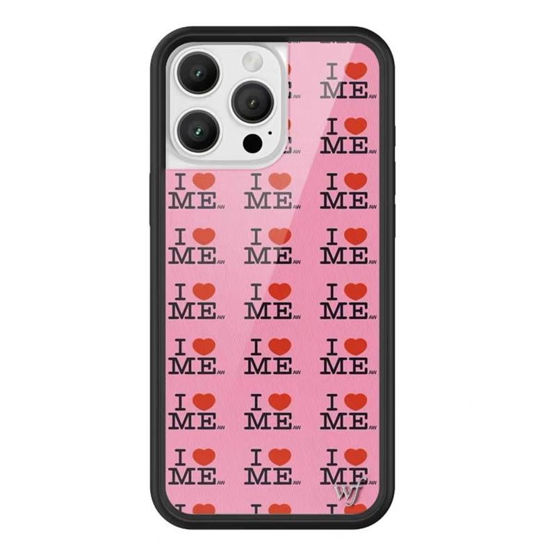 Heart Me Blue Phone Case for iPhone 17 16 15 14 13 12 Pro Max Plus WF 3D Love-Heart Pink Girl Shockproof Back Cover