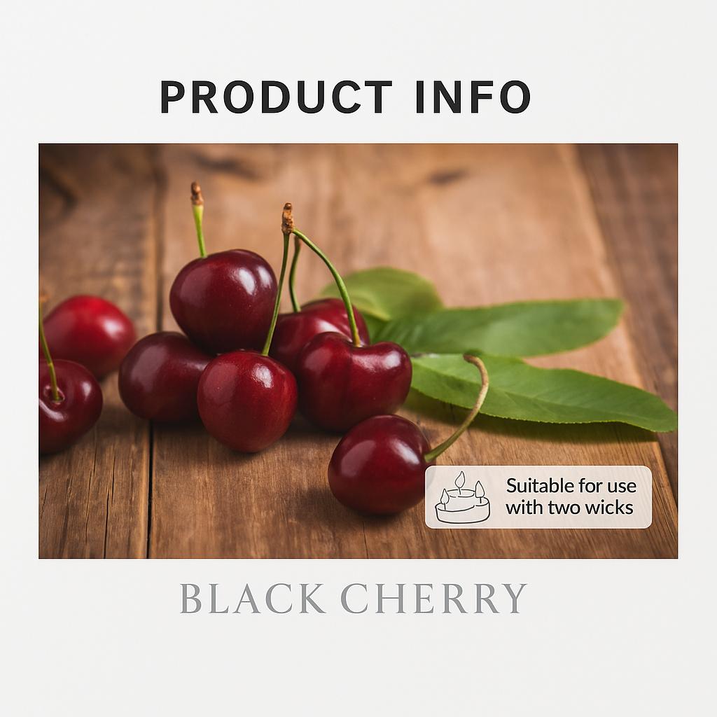 470g Luxury Black Cherry Scented Candle – High-Throw Aroma, Colored Glass Jar with Metal Lid for Lasting Elegance