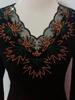 Elegant V-Neck Embroidered Lace Top with Rhinestones - Age-Reducing, Tummy Concealing, and Warm for Autumn & Winter.