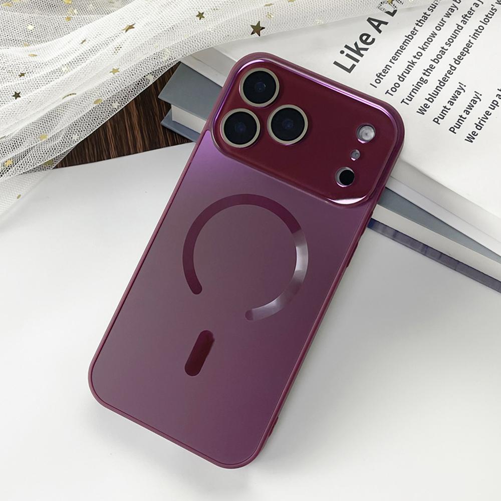 Laser Matte For Magsafe Wireless Charging Phone Case For iPhone 17 16 15 14 13 Pro Max Glass Full Lens Protection Cover