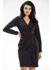 Wrap Midi Dress with V-neck, Tied At the Side, Black M