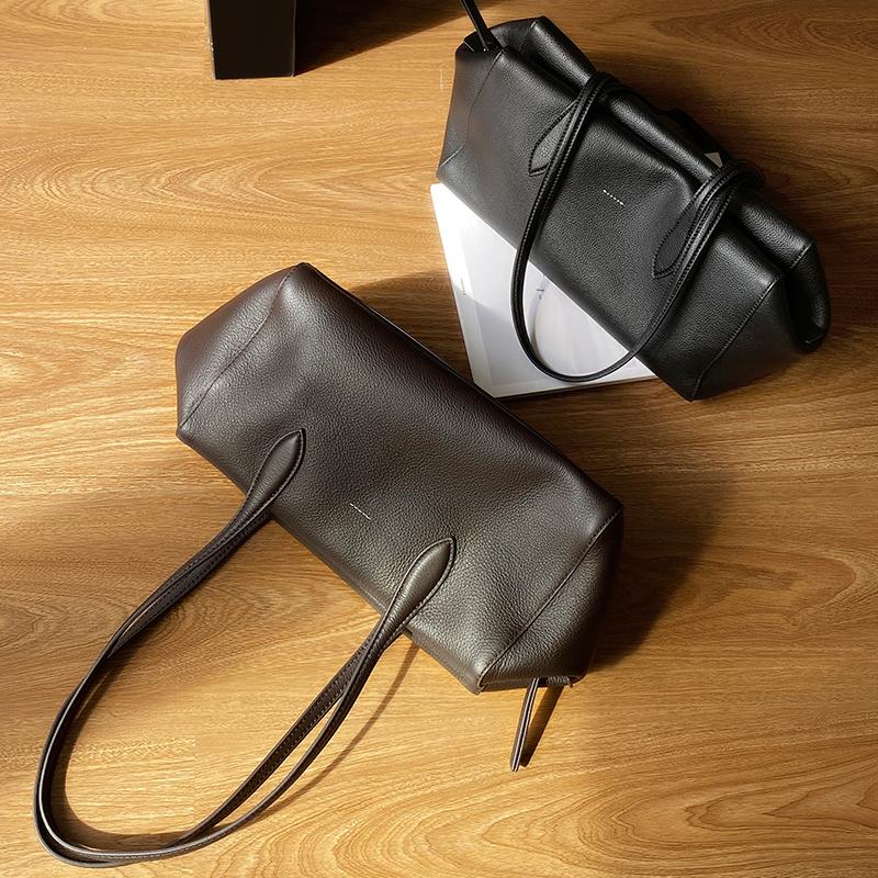 Women's Soft Cow Genuine Leather Underarm Bags Female Retro Popular Cowhide Shoulder Bag Ladies Fashi Luxury Designer Handbags