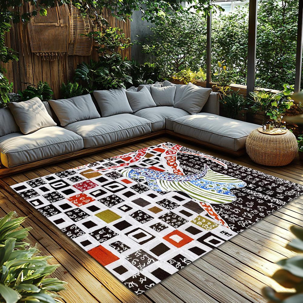 Unique Persian Carpet Pattern Area Rug Non-Slip Floor Mat Home Decor Living Room Entrance Doormat Modern Abstract Design Stylish
