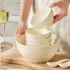 KOBACH 28-Piece Ceramic Embossed Dinnerware Set