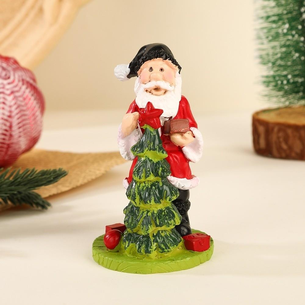 Christmas Santa Claus Ornaments Resin Material Miniatures Model New Micro Landscape  Home Decor