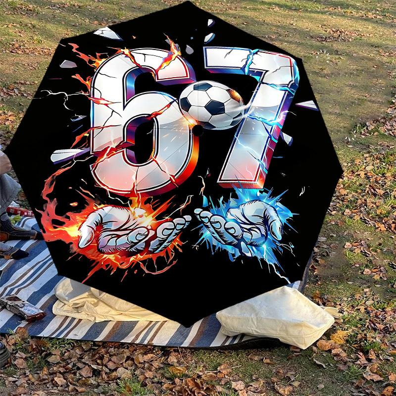 1PC Soccer Football Umbrella-8-Rib Reinforced, Automatic Open, Lightweight & Durable, Fashion Accessory for Outdoor, J0343