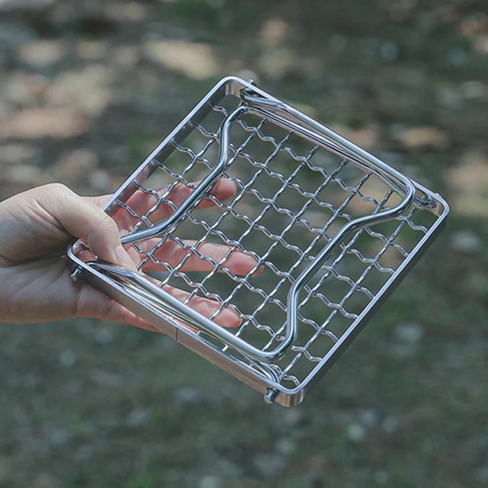 Camping Stove Stand Stainless Steel Camping Stove Grill Rack Portable Foldable Folding for Cooking Picnic for Travel Hiking Tool