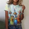 Funny Chicken 3d Printed Women's T Shirts Cute Pattern T-Shirt For Woman Summer Fashion O-Neck Short Sleeves Tops