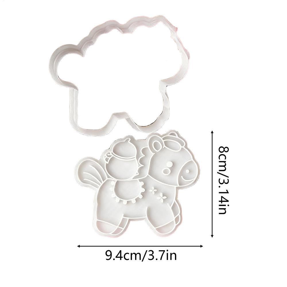Cookie Cutter  2026 Year Of The Horse Cookie Cutter Horse Mold For Fondant Biscuits Easy Release DIY Cookie Stamp Bakery Tools
