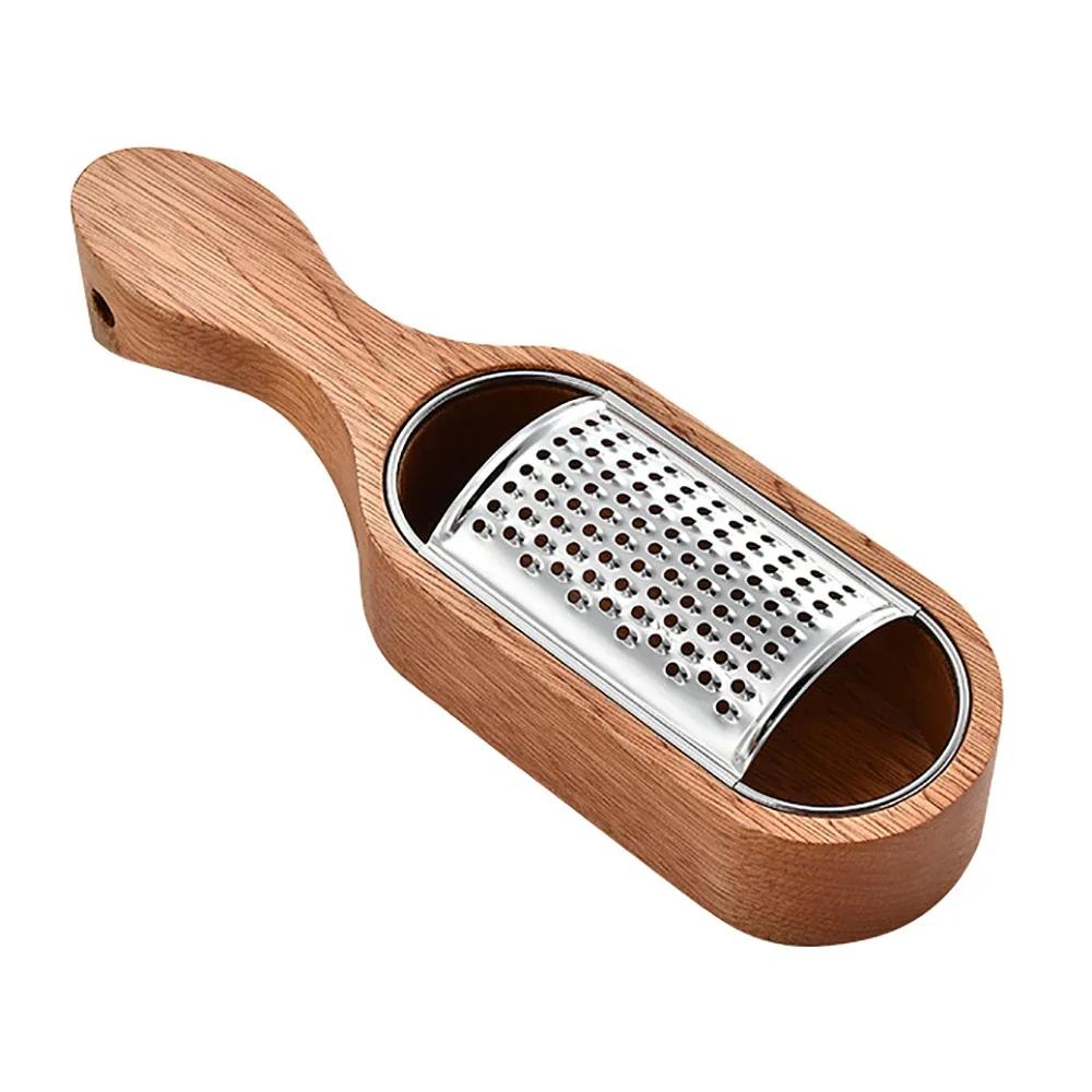 1/3Pcs Wooden Handle Cheese Grater Stainless Steel Cheese Vegetable Fruit Shredder Citrus Chocolate Grater Handheld Grater Tools