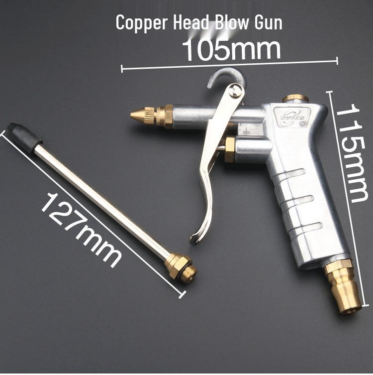 High-Pressure Copper Nozzle Air Blow Gun with Extended Nozzle - Pneumatic Dust Removal Tool, Free Shipping Included.