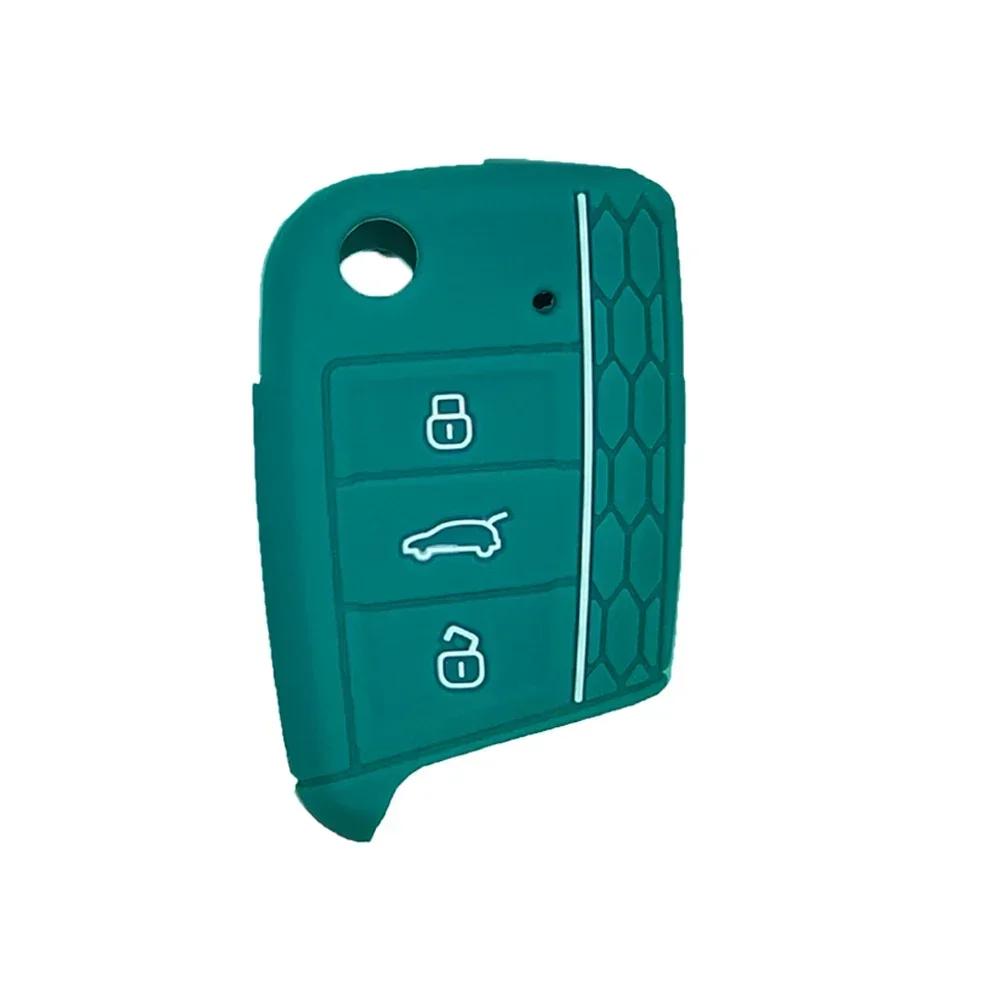 Silicone Car Key Cover Case For Volkswagen VW Golf 7 Polo Tiguan Kodiaq Karoq mk7 Skoda Octavia A7 SEAT Leon Ibiza Fob 3 Buttons