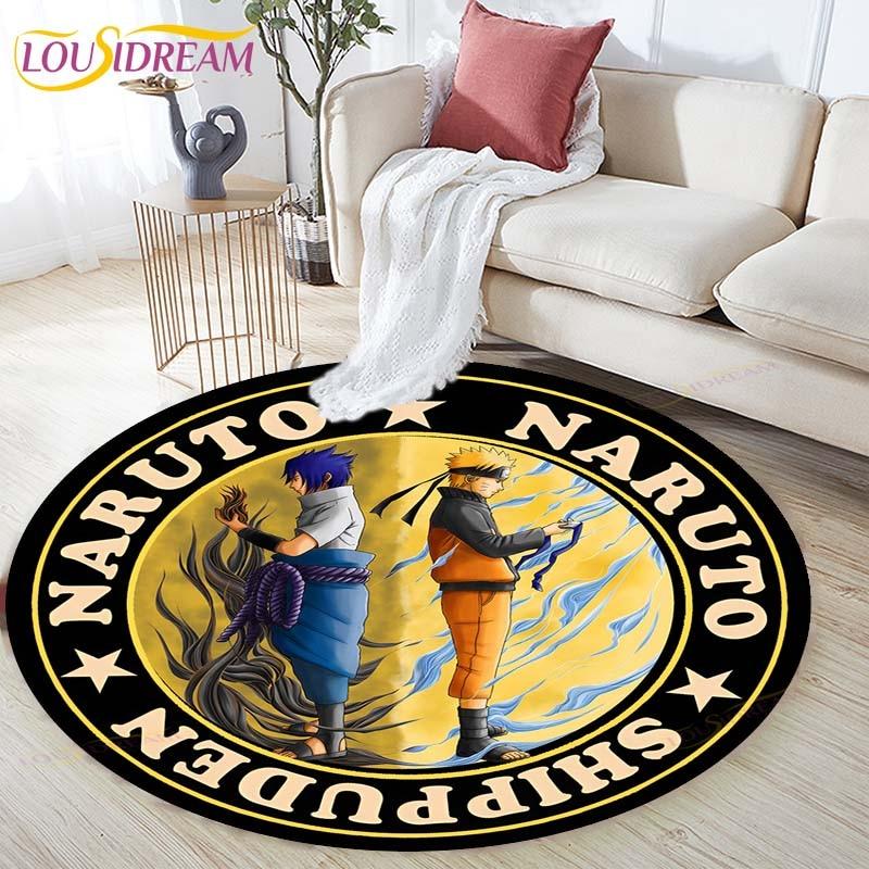 Cartoon Naruto Round Children Carpet Simplicity Animal Bunny Bee Pattern Children Flannel Carpet Baby Hand Print Carpet