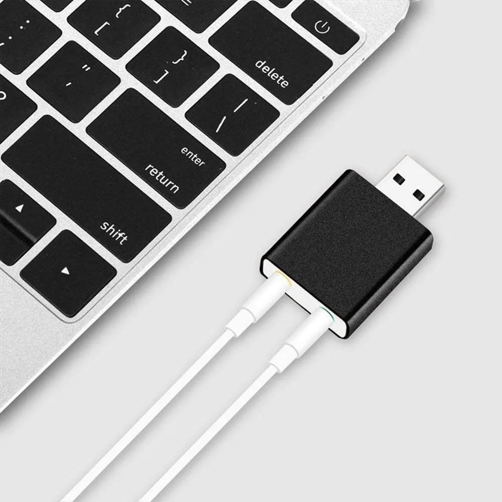 USB Sound Card o Adapter 3.5mm Virtual 7.1 for Headphone Mic