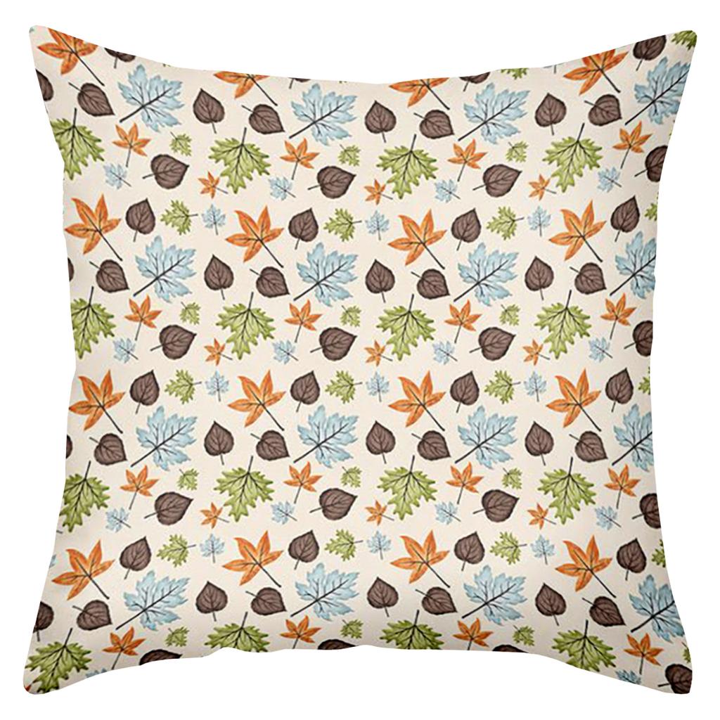 1 pieces -2D flat printing Colorful Leaf Pattern Decorative Throw Pillow Covers Polyester pillowcase sofa decorative cushion cov