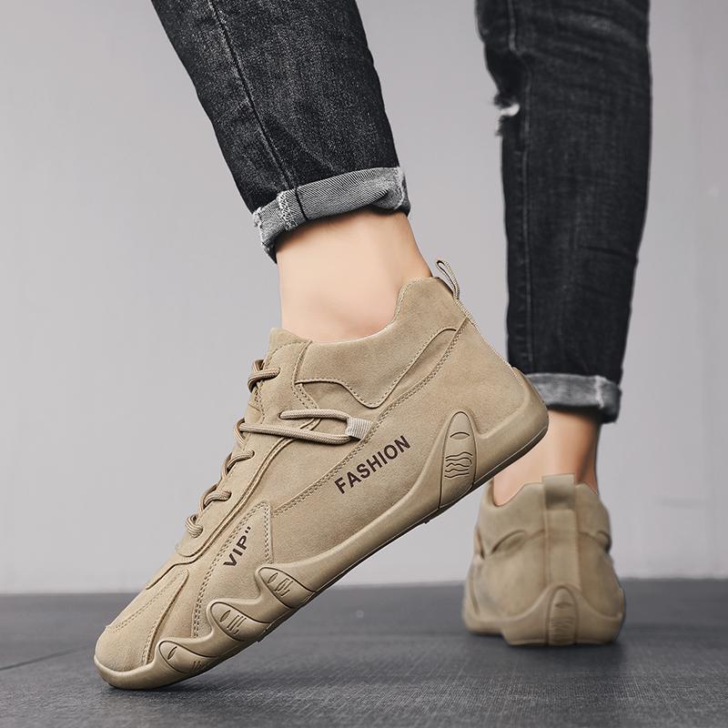 New Men Working Shoes Fashion Comfortable Pu Leisure Loafers Lace-up Breathable Brand Outdoor Jogging Casual Sneakers Blade