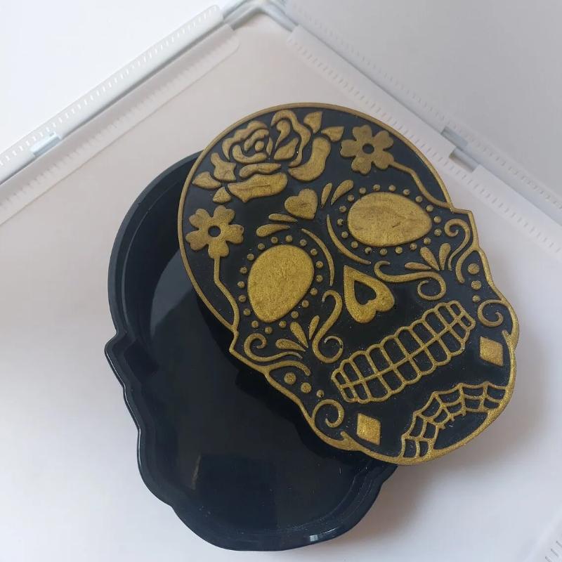 Skeleton Storage Box Halloween Box Mould Halloween Silicone Skeleton Ashtray Mould Resin Mould Desktop Jewelry Mold, Free DIY