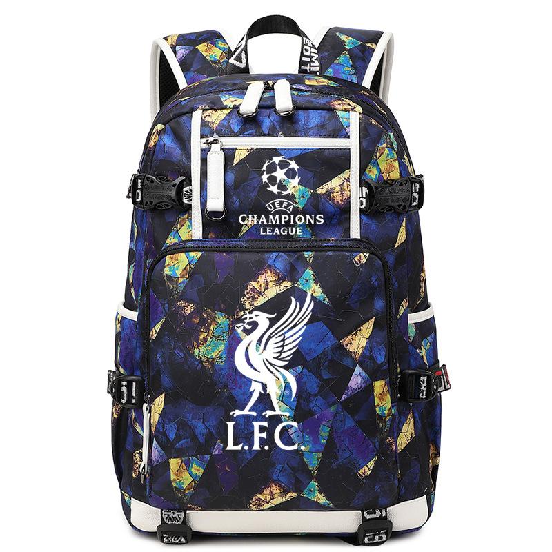 Football Printed Student Backpack Multifunctional Usb Interface Large Capacity Leisure Travel Backpack