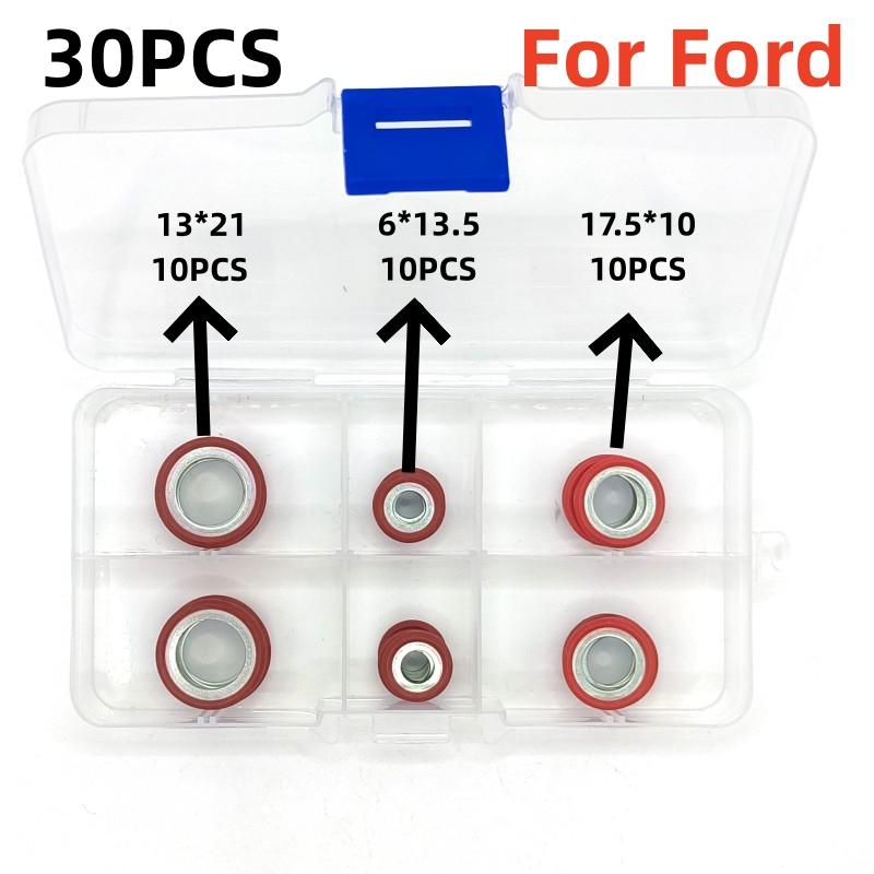 60pieces Sealing gaskets for automotive air conditioning systems, expansion valve gaskets, pipe head gaskets, compressor gaskets 30PCS for ford