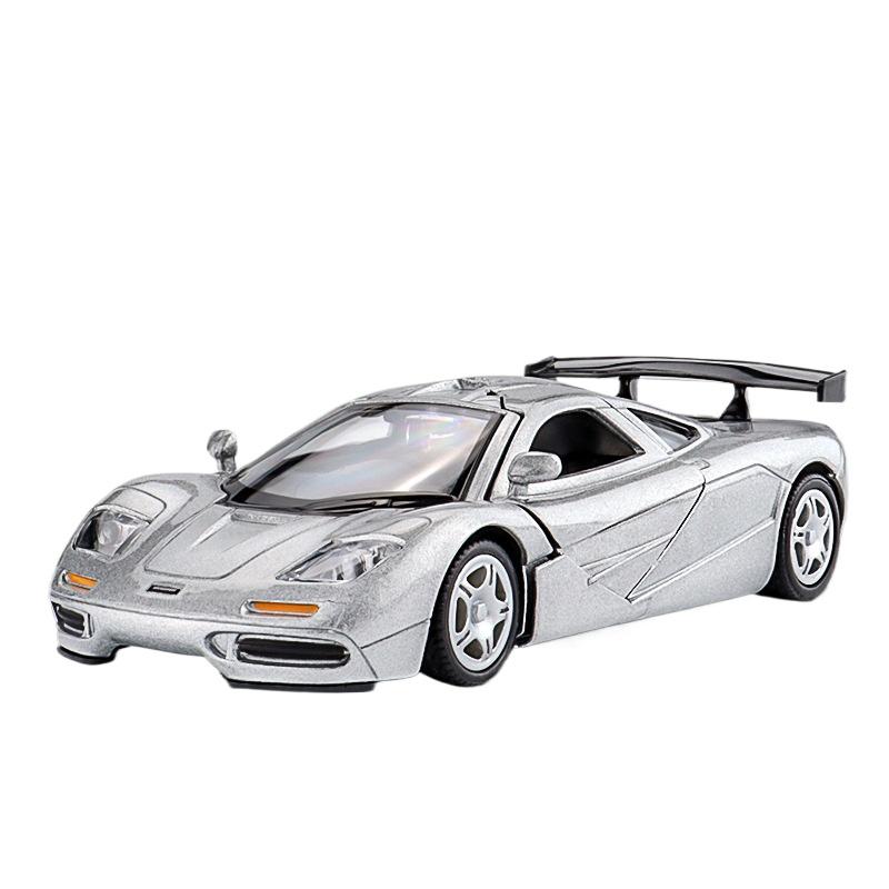 

1/36 McLaren F1 игрушечная машинка для детей литая миниатюрная машина супер гоночная модель инерционная коллекционная подарочная для мальчиков серебряный