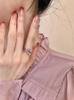 Elegant Women's Adjustable Sweet Pink Zirconia Bow Ring for Index Finger