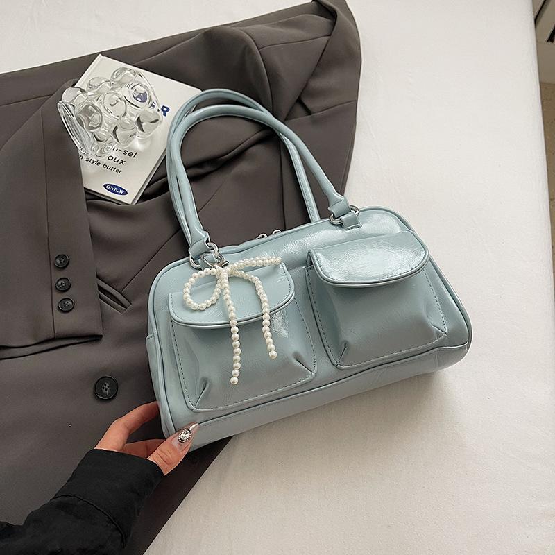 

Модная женская сумка Boston Bowling Bag из искусственной кожи с сумочкой через плечо с внутренними карманами в городском стиле 28*9*15 синий