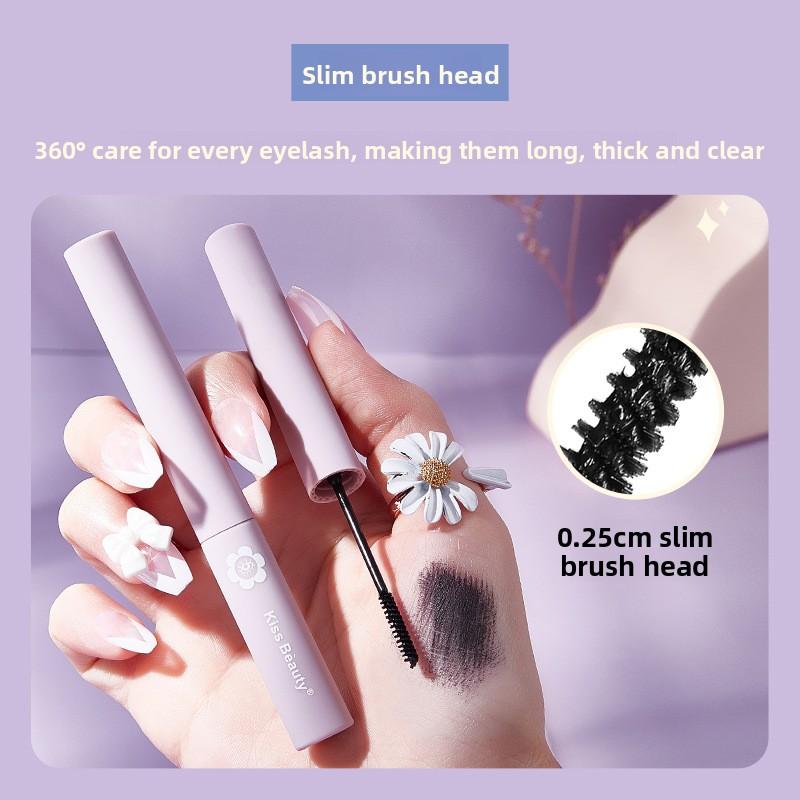 KissBeauty slender curled thin head mascara waterproof and sweat-proof small brush head eyelashes are not agglomerated and not easy to smudge