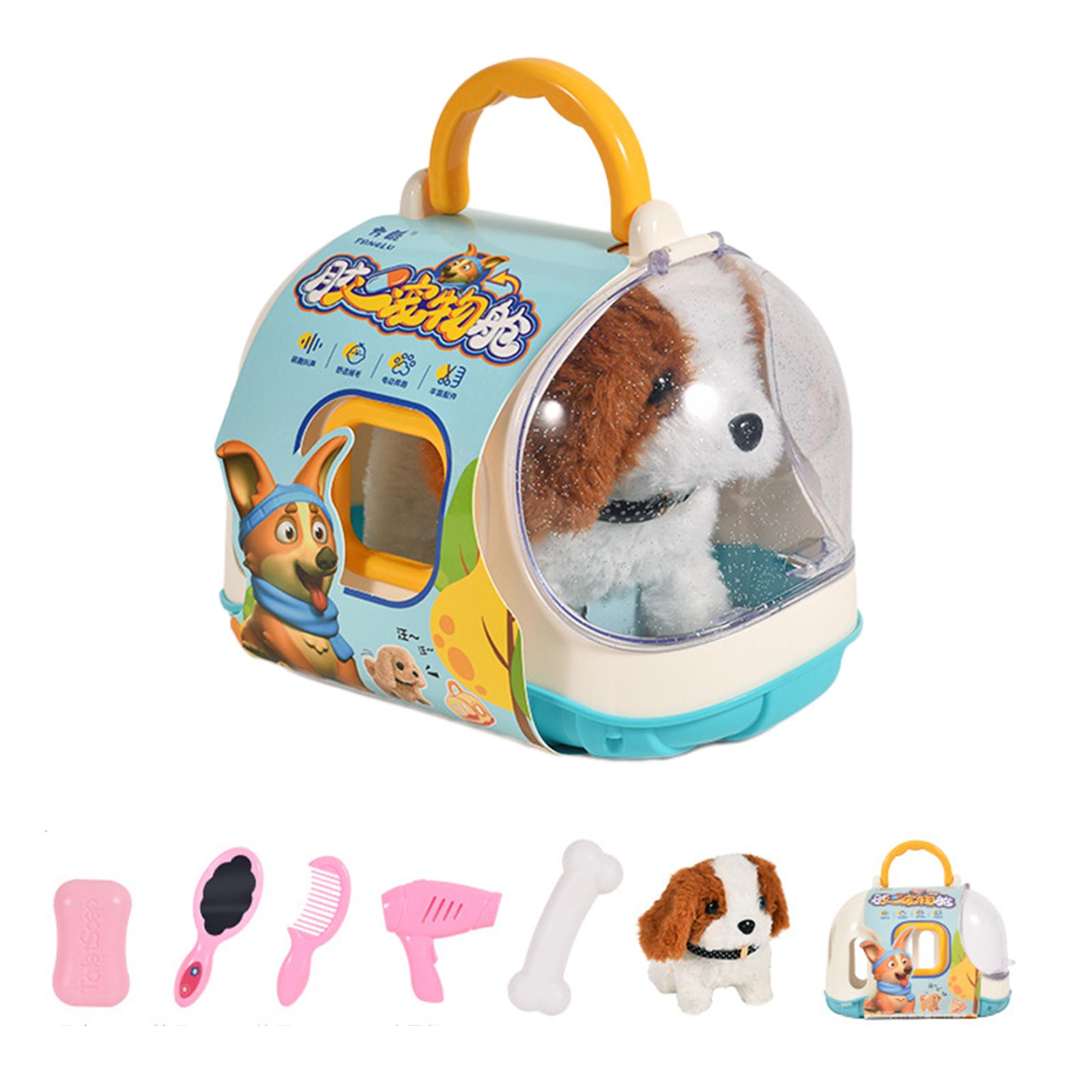 

Милая интерактивная плюшевая игрушка, электрическая игрушка для домашних животных, лающая, ходящая, виляющая хвостом, успокаивающая детей, игрушка для воспитания домашних животных 4