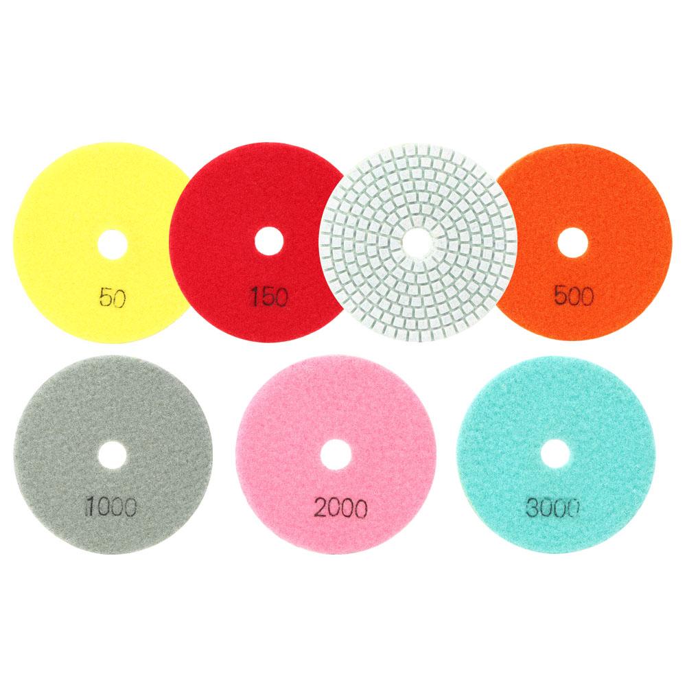 

7Pcs Marble Resin Polishing Pad Soft Grinding Disc for Stone Ceramics Glass 100mm Diameter