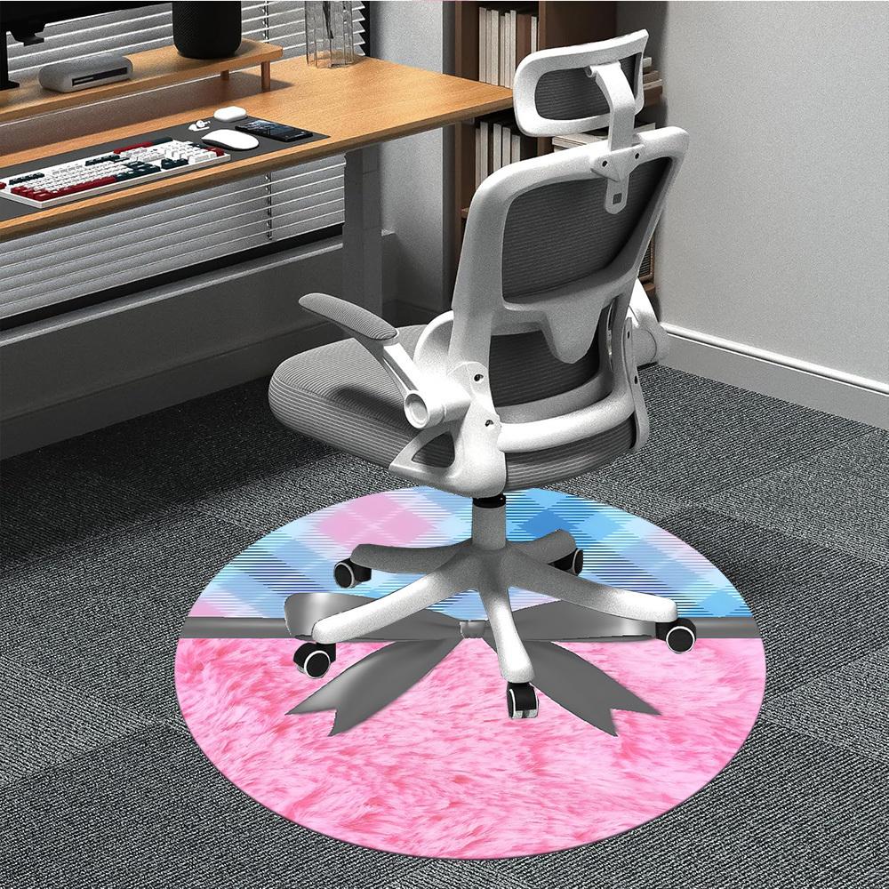 

1pc Fuzzy BowChair Carpet for Office, Indoor Non-Slip Washable Polyester Fiber Carpet, Mat For Office, Machine Washable 80cm