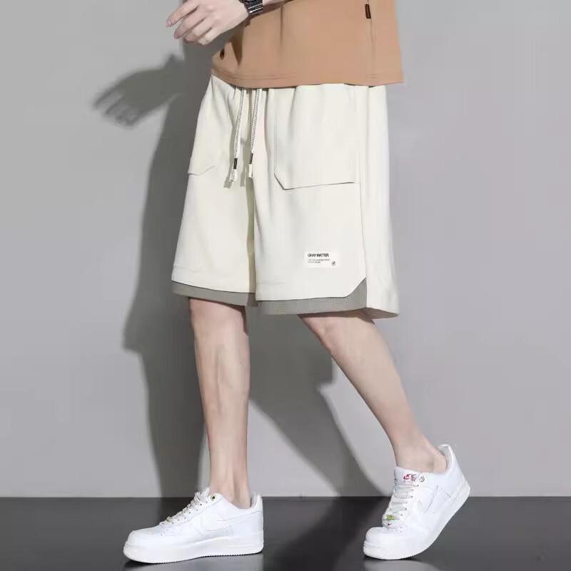 

FARUISHI Men s Ice Silk Faux Two-Piece Shorts 3XL