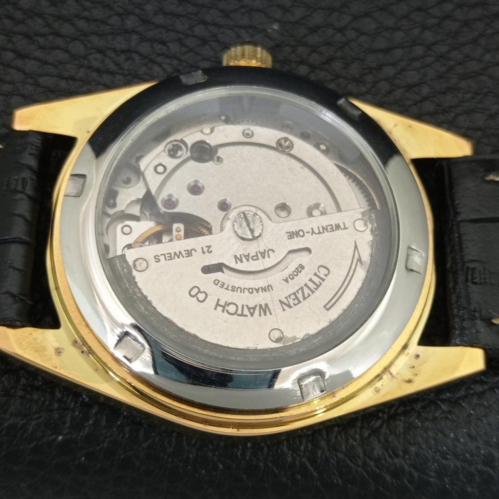 AUTOMATIC VINTAGE REFURBISHED CITIZEN 8200 JAPAN MENS BLUE DIAL WATCH a445318-1