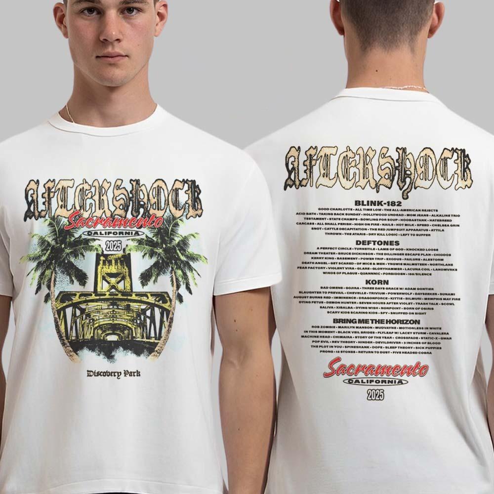 

Aftershock Festival 2025 Sacramento California The Crossing With Lineup Shirt 4XL