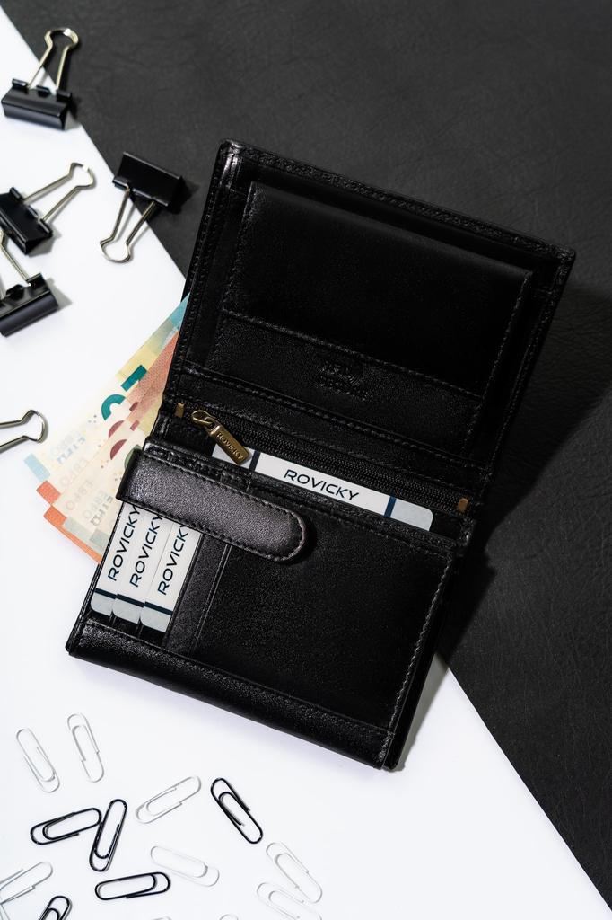 Men's Leather Wallet N104-RVT BLACK