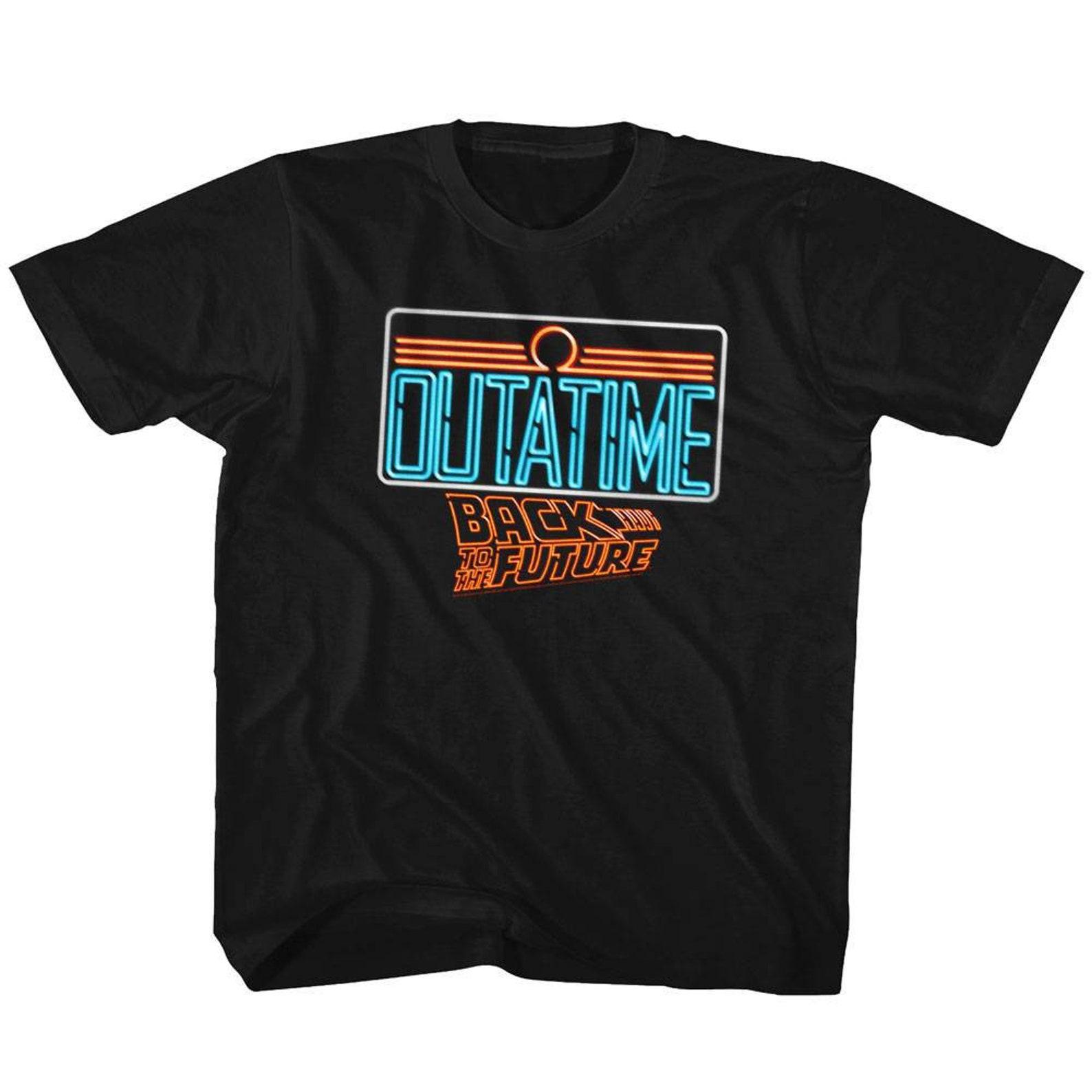 Back to the Future Neon Black Youth T-Shirt 3XL