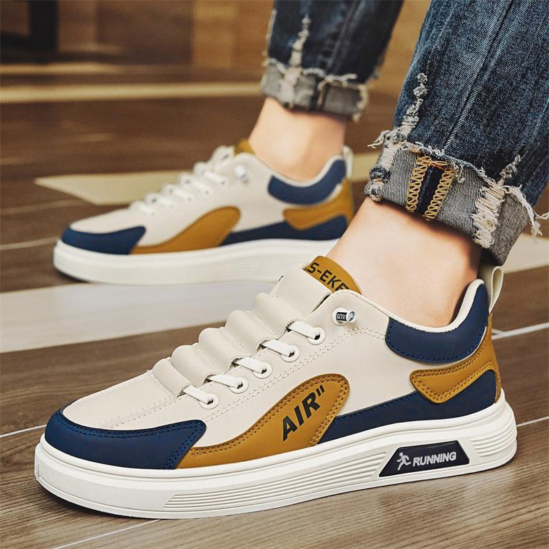 NKLSA Mens Shoes Summer Sneakers Casual Slip on Leather Loafers Luxury Designer Skateboard Outdoor Sports Platform Ankle Tennis