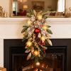 Without Light Christmas Wreath Centerpiece Decoration Round Holiday Wall Door Hanging Ornament Swag Trim Garland Home Decor