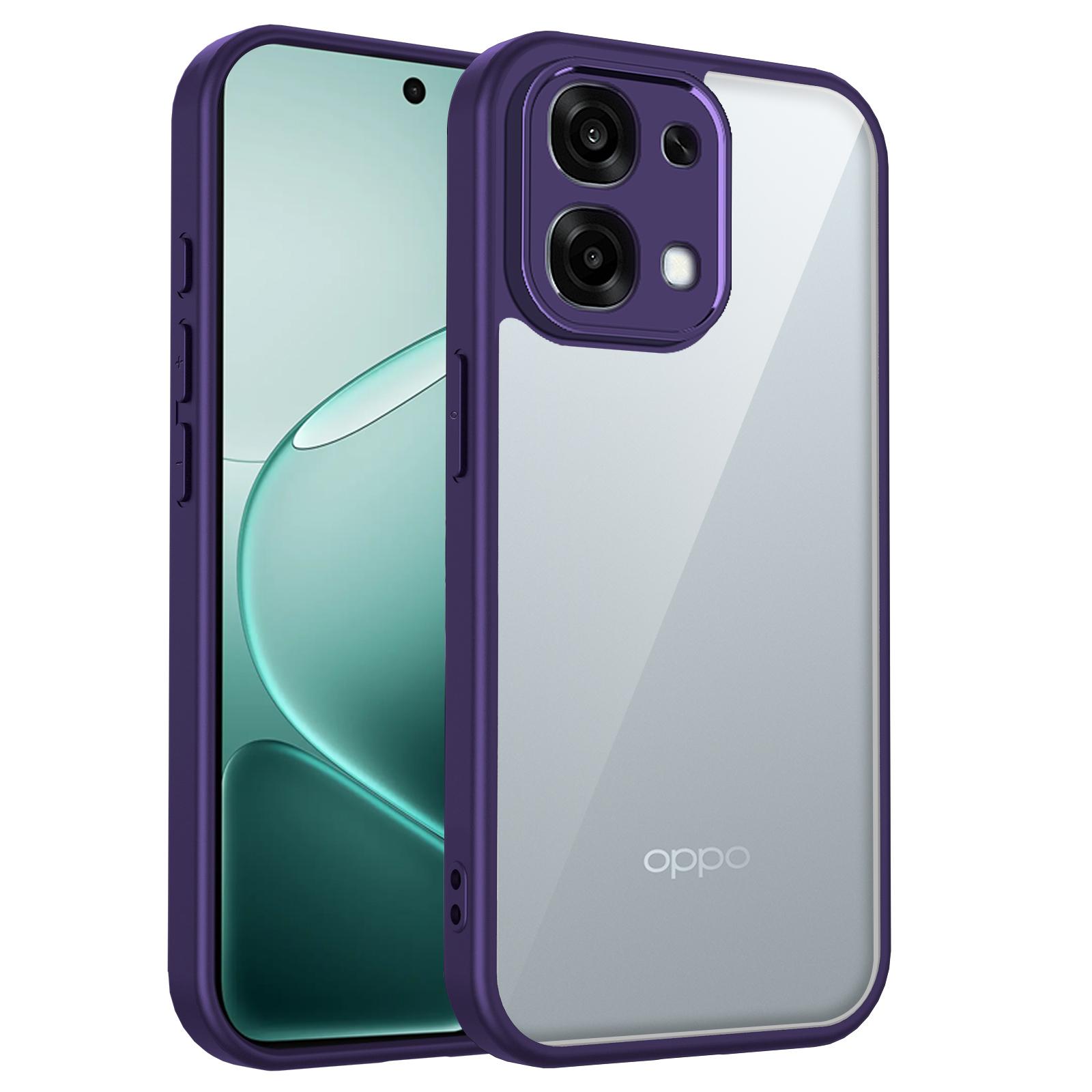 

Oppo F31 5G CPH2781 Case Shockproof Air Cushion Silicone Bumper Clear Matte Back Cover Hard Phone Case for Oppo F31 OppoF31 2025 Pc + tpu&Oppo F31 фіолетовий