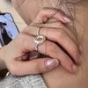Geometric Hollow Irregular Oval Ring Female Personality Ins Wind Exaggerated Design Sense Opening Finger Ring Index Finger Ring Tide Party Jewelry
