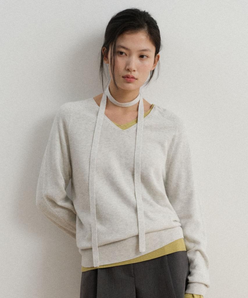 TOWAV Liss V Tie Knit_Grey