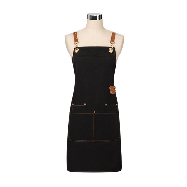 Custom Waterproof Oil-Proof Double Shoulder Canvas Apron