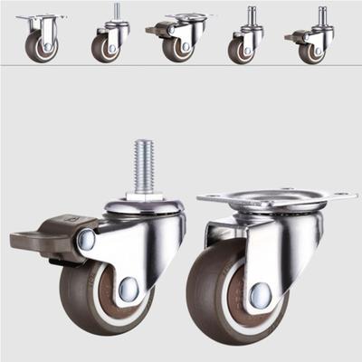 Ruedas para muebles de 1/1,25/1,5/2 pulgadas, ruedas giratorias de goma, ruedas de goma con freno