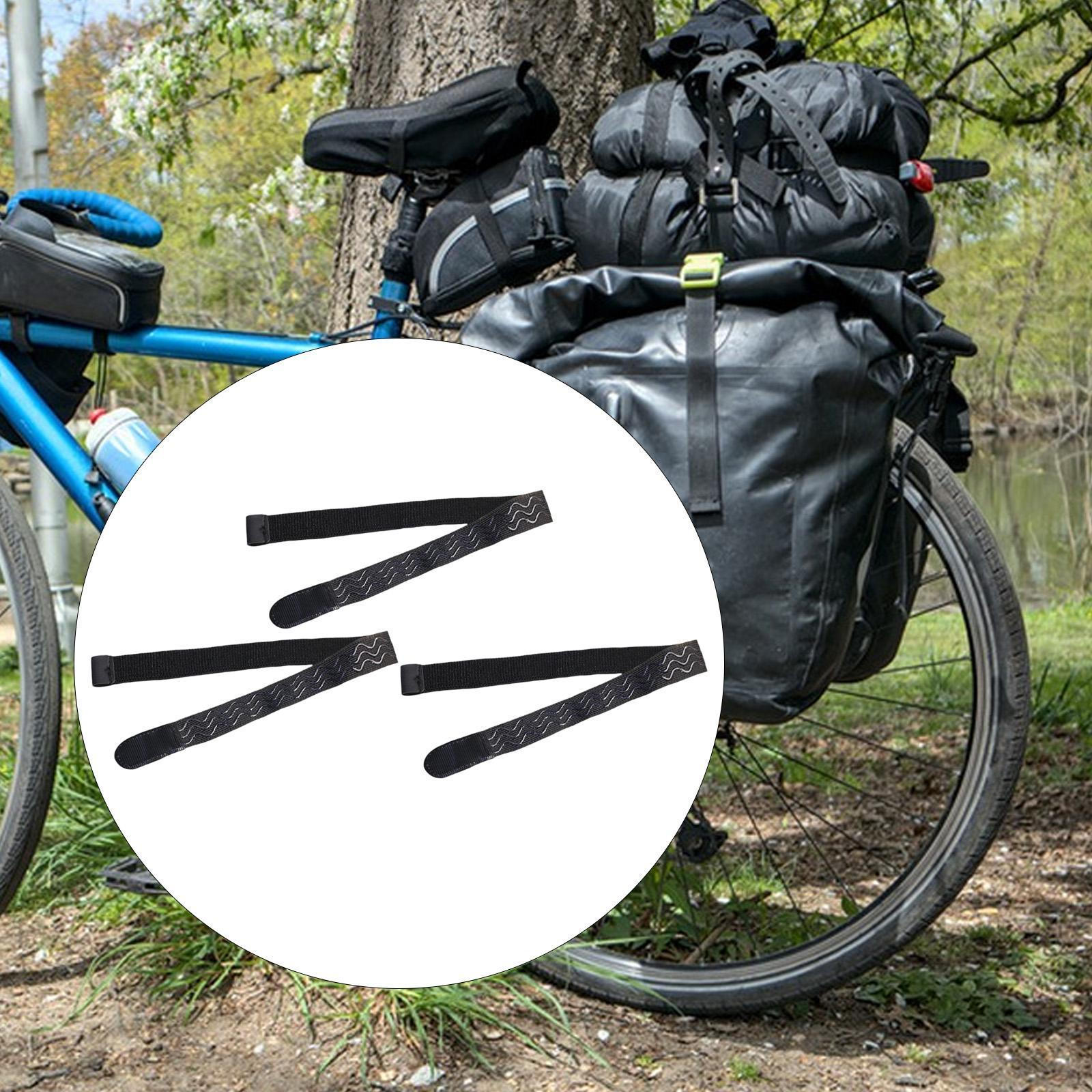 

3x Elastic Cinch Straps Bike Rack Strap Hook and Loop Bundling Bands for Sleeping Bag