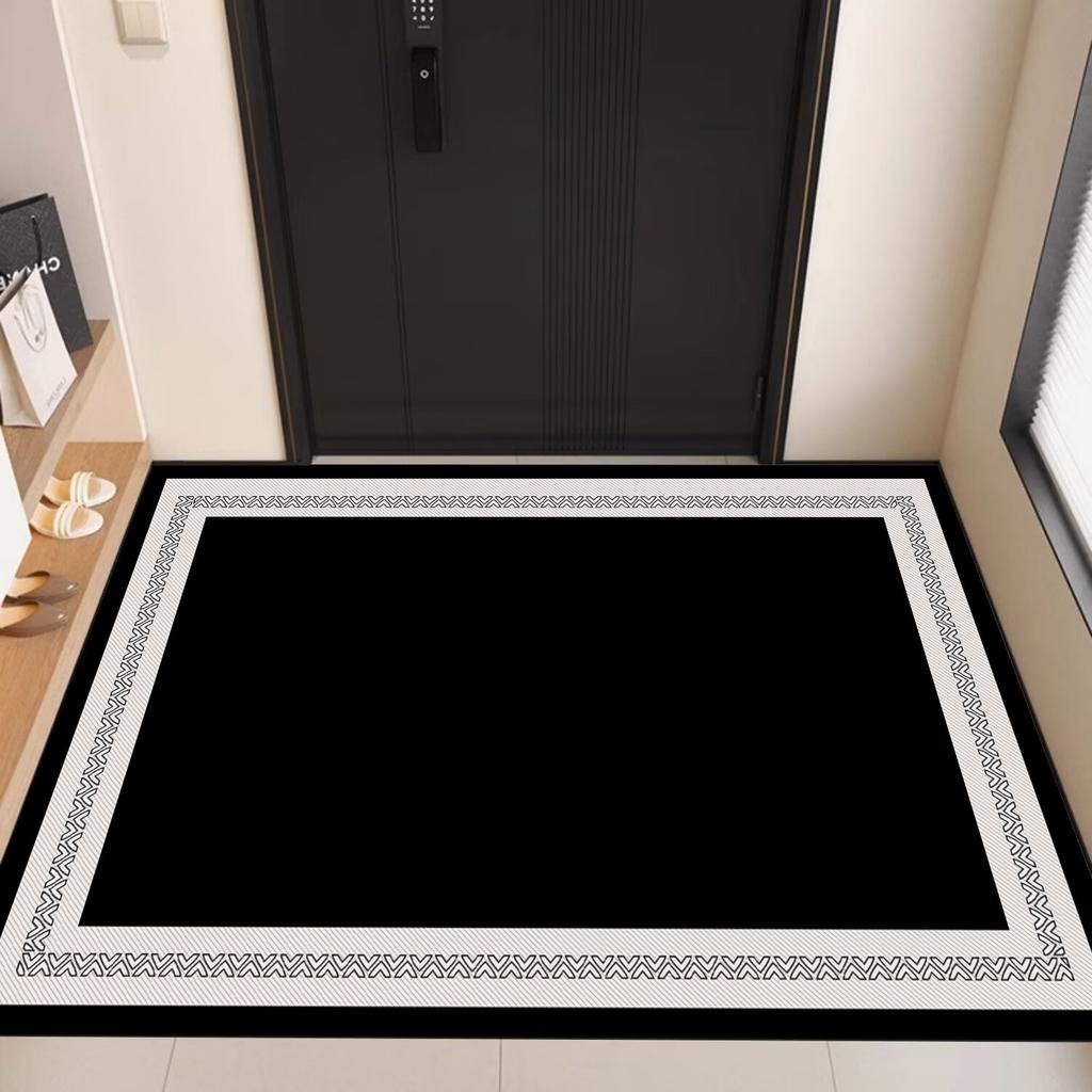 Europe Modern Style Black Carpet Living Room Sofa Bedroom Bedside Study Kitchen Entrance Door Rug Non-slip Fashion Decor Mat