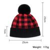Autumn and winter new red and black plaid warm knitted winter hat pullover hat scarf set