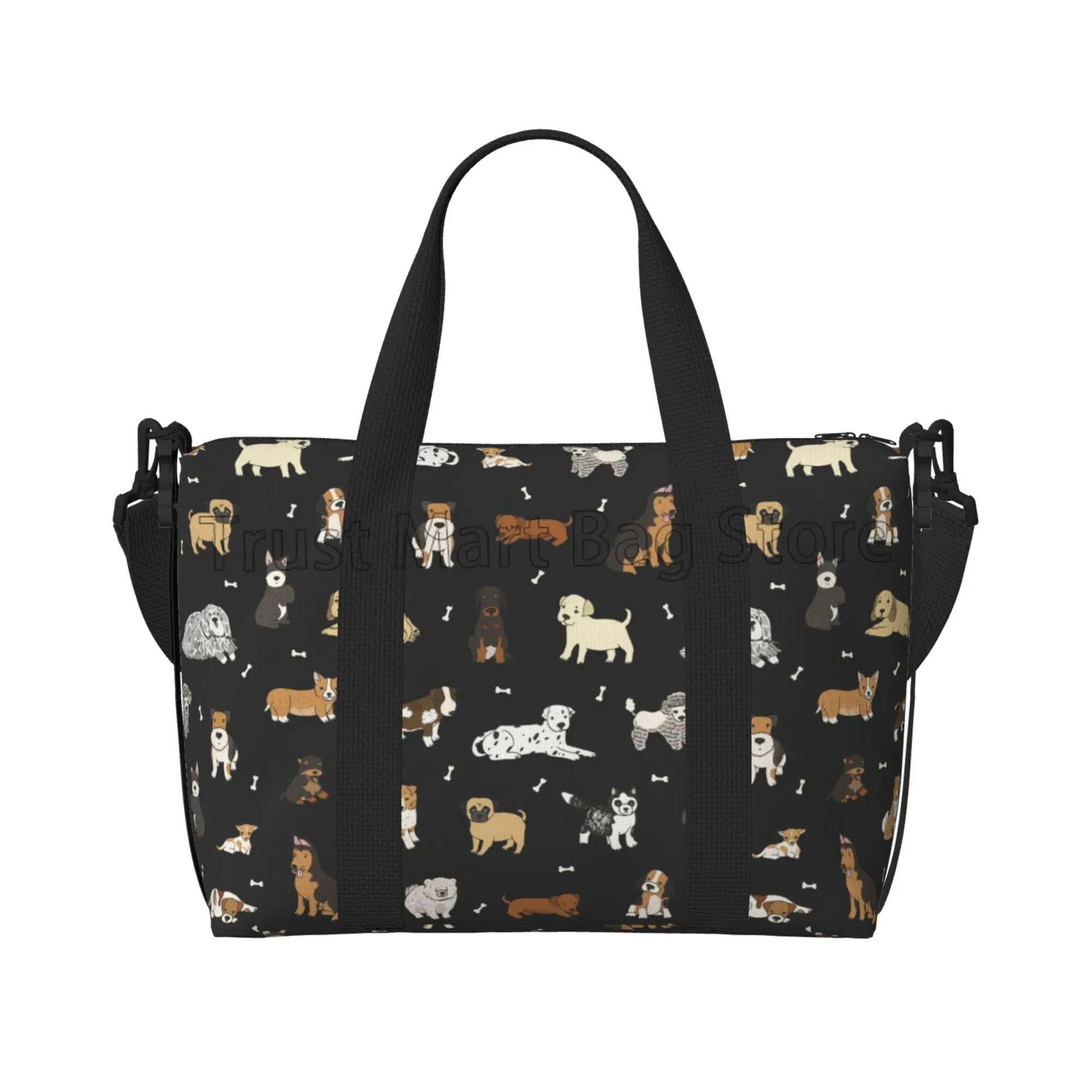 

Cute Doodle Dog Puppy Animal Travel Duffle Bag Sports Gym Bag Foldable Luggage Bags Multipurpose Portable Waterproof Tote Bags