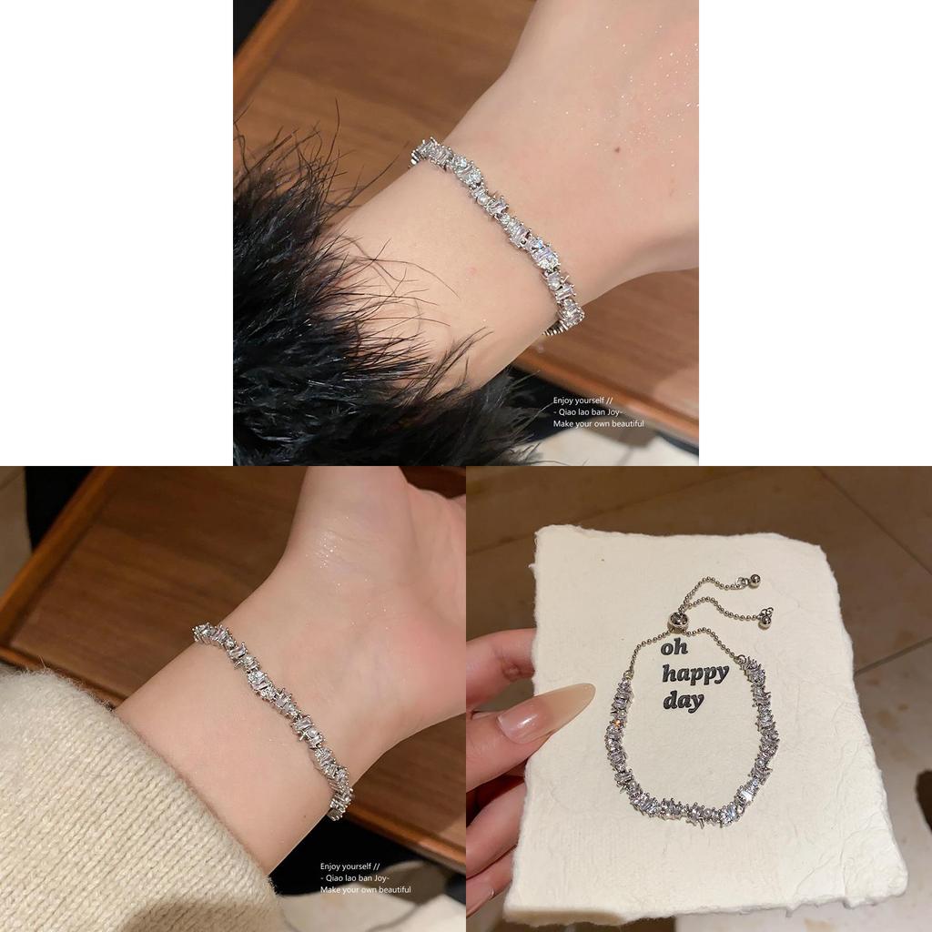 No Ip Included Womens Geometric Pearl Bracelet With Zirconia Accents For Fashion And Gift